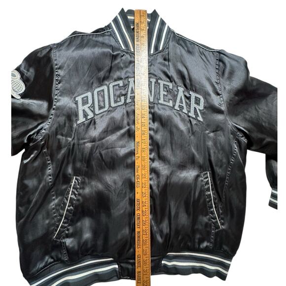 Vintage Rare 2000’s Y2K Rocawear Bomber Embroidered Satin Jacket Size 2XL - Picture 8 of 15